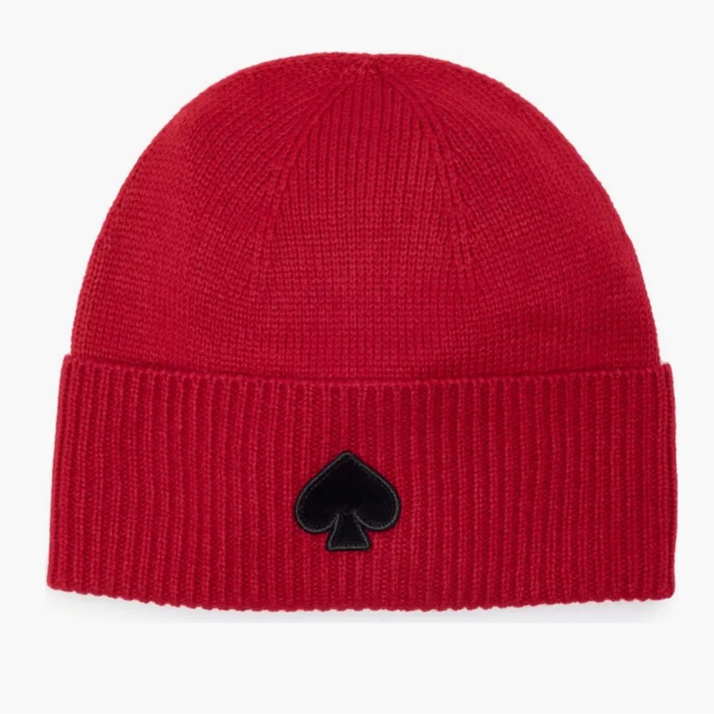 Kate Spade flocked spade beanie nwt in packaging